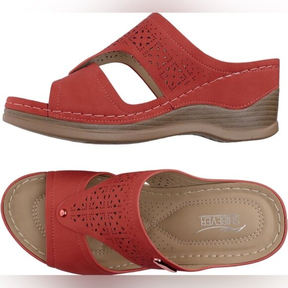 NWOT SHIBEVER Low Comfortable Wedge Platform Sandal Open stow Slip On Sz 39 US 8 - Picture 6 of 16